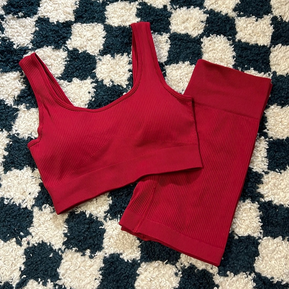Wine Red Workout Set